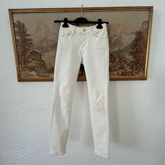 FRAME white stretch denim skinny mid rise - Picture 2 of 5